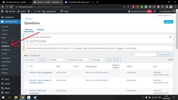Questions Tab Quiz Questions | Minimum Viable Academy